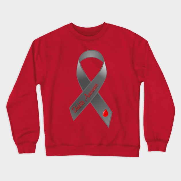 Diabetes Awareness - Grey Ribbon Crewneck Sweatshirt by AlondraHanley